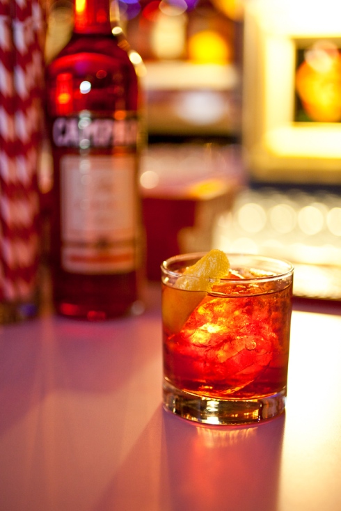Chrissy Teigen’s favorite drink of the evening was a Classic Campari Negroni (photo credit: Virginia Rollison)