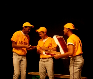 Malik Ali, Alejandro Rodriguez, and Sean Carvajal in GHETTO BABYLON at 59E59 Theaters.  Photo by Lisa Silberman 